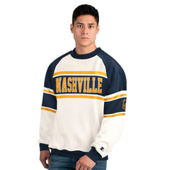 Nashville Predators Starter Male Adult Defense Fleece Crewneck Sweatshirt Online