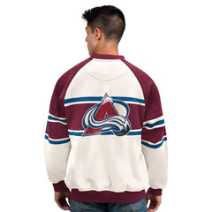 Colorado Avalanche Starter Male Adult Defense Fleece Crewneck Sweatshirt Online