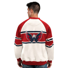 Washington Capitals Starter Male Adult Defense Fleece Crewneck Sweatshirt For Sale