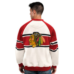 Chicago Blackhawks Starter Male Adult Defense Fleece Crewneck Sweatshirt Discount