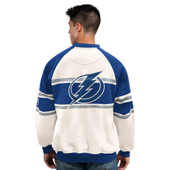 Tampa Bay Lightning Starter Male Adult Defense Fleece Crewneck Sweatshirt For Sale