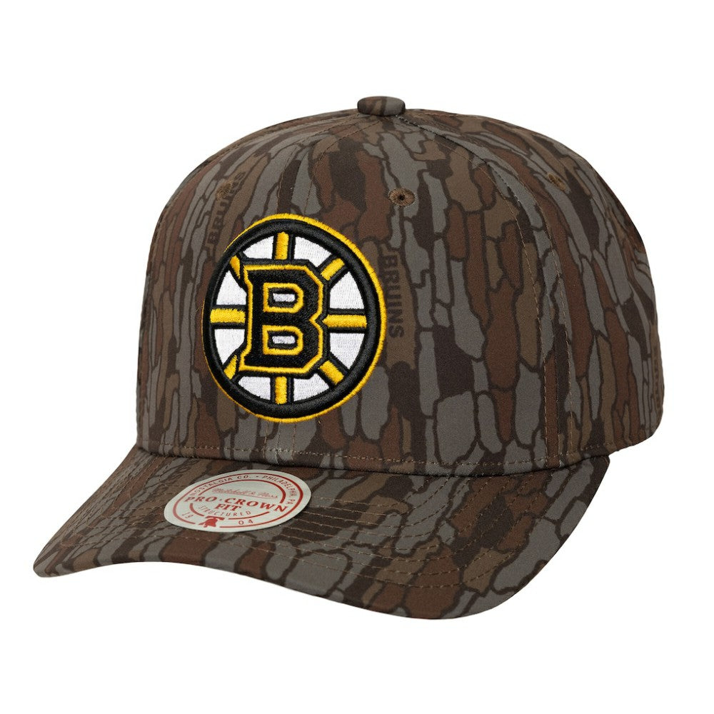 Boston Bruins Mitchell & Ness Hidden Camo Pro Crown Adjustable Hat On Sale