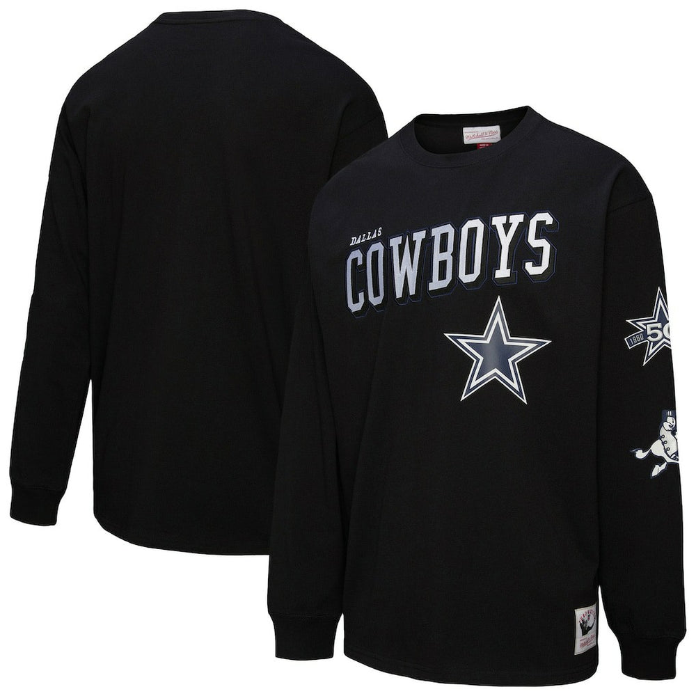 Dallas Cowboys Mitchell & Ness Training Camp Vintage Logos Long Sleeve T-Shirt