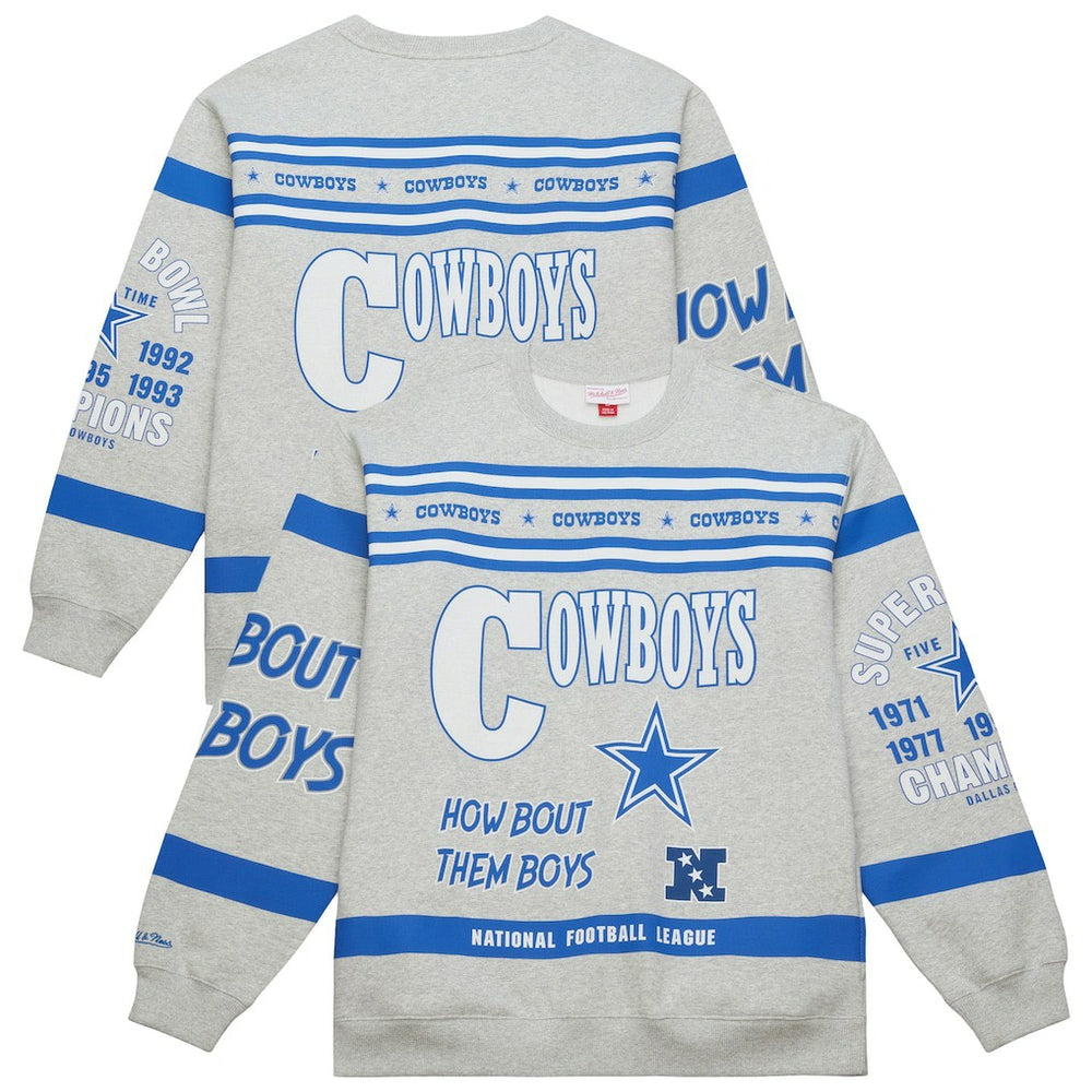 Dallas Cowboys Mitchell & Ness All Over Print Retro Fleece Sweatshirt