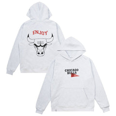 Enjoy Basketball x Chicago Bulls Unisex Hoop Enthusiast Capsule Collection Pullover Hoodie - Heather Gray on sale On Sale