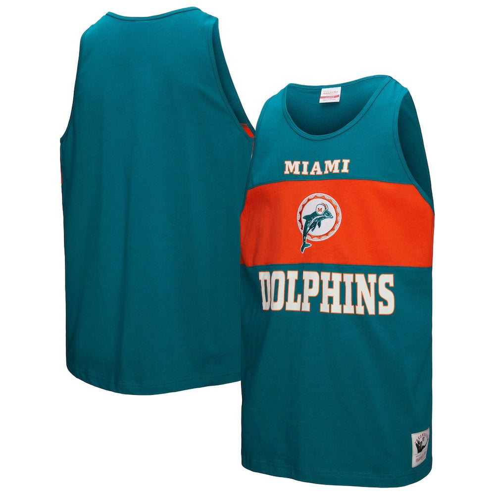 Miami Dolphins Mitchell & Ness Retro Colorblock Tank Top