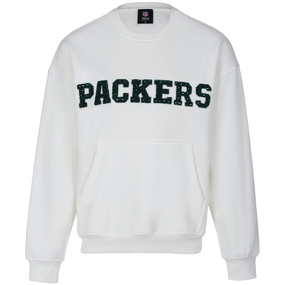 Green Bay Packers Cuce Women's Chenille Jeweled Sweatshirt