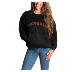 Cincinnati Bengals Cuce Women's Chenille Jeweled Sweatshirt