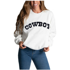 Dallas Cowboys Cuce Women's Chenille Jeweled Sweatshirt