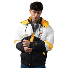 Pittsburgh Steelers Pro Player Shoulder To Shoulder Polyfill Full-Zip Hooded Jacket
