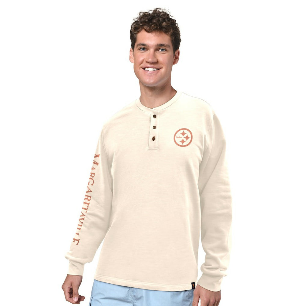 Pittsburgh Steelers Margaritaville Five O'Clock Henley Long Sleeve T-Shirt