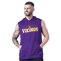 Minnesota Vikings MSX by Michael Strahan Tri-Blend Rebound Sleeveless Hoodie