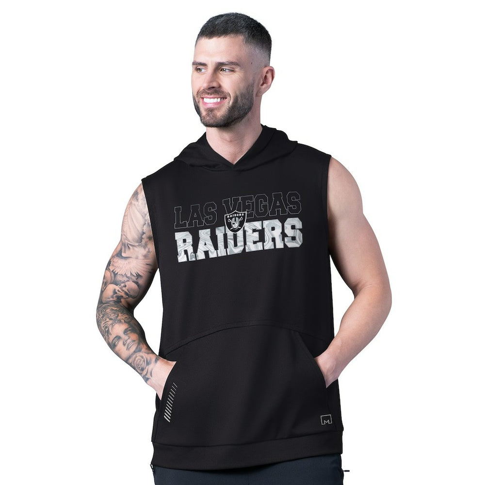 Las Vegas Raiders MSX by Michael Strahan Tri-Blend Rebound Sleeveless Hoodie