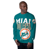 Miami Dolphins Starter Extreme Clutch Hit Vintage Logo Long Sleeve T-Shirt