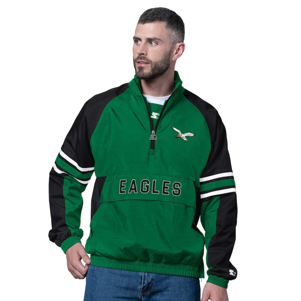 Philadelphia Eagles Starter Vintage Logo Prospect Half-Zip Pullover