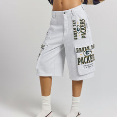Green Bay Packers Off Season x NFL Women's Fleece Cargo Shorts