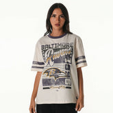 Baltimore Ravens The Wild Collective Women's Vintage Drop Shoulder Oversized Boyfriend T-Shirt