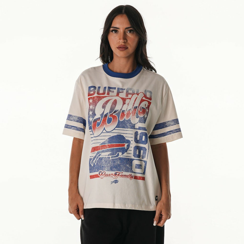 Buffalo Bills The Wild Collective Women's Vintage Drop Shoulder Oversized Boyfriend T-Shirt