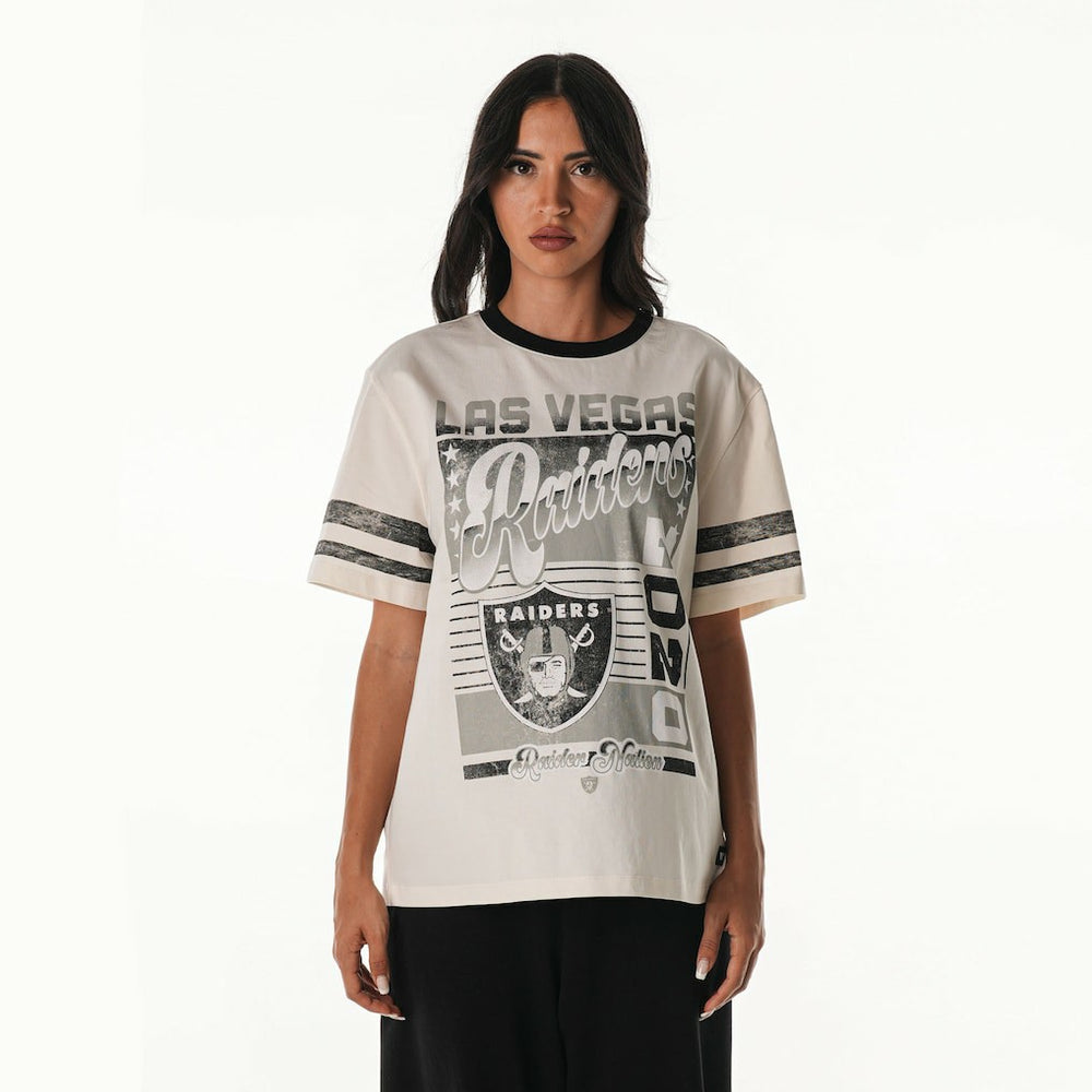 Las Vegas Raiders The Wild Collective Women's Vintage Drop Shoulder Oversized Boyfriend T-Shirt