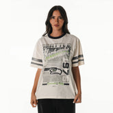 Seattle Seahawks The Wild Collective Women's Vintage Drop Shoulder Oversized Boyfriend T-Shirt