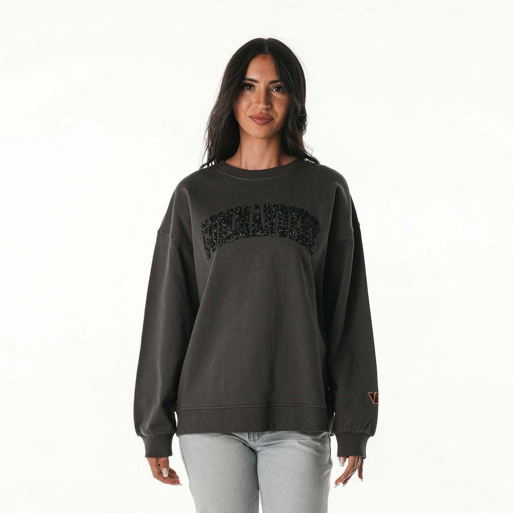 Washington Commanders The Wild Collective Women's Rock Crystal Oversized Crewneck Sweatshirt