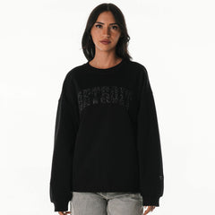 Detroit Lions The Wild Collective Women's Rock Crystal Oversized Crewneck Sweatshirt
