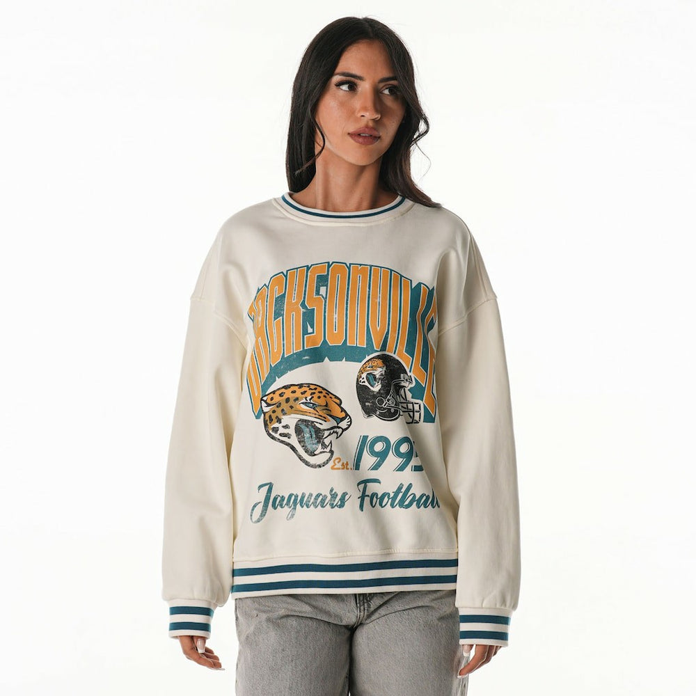 Jacksonville Jaguars The Wild Collective Women's Oversized Vintage French Terry Sweatshirt