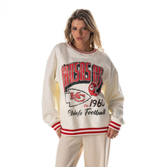 Kansas City Chiefs The Wild Collective Women's Oversized Vintage French Terry Sweatshirt