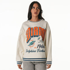Miami Dolphins The Wild Collective Women's Oversized Vintage French Terry Sweatshirt