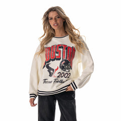 Houston Texans The Wild Collective Women's Oversized Vintage French Terry Sweatshirt