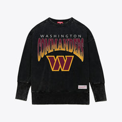 Washington Commanders Mitchell & Ness Women's Delineate Mineral Wash Crewneck Sweatshirt