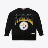 Pittsburgh Steelers Mitchell & Ness Women's Delineate Mineral Wash Crewneck Sweatshirt