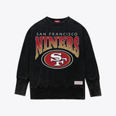 San Francisco 49ers Mitchell & Ness Women's Delineate Mineral Wash Crewneck Sweatshirt