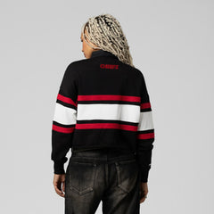 Kansas City Chiefs Mitchell & Ness Women's Cropped Long Sleeve Rugby Polo