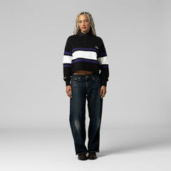 Baltimore Ravens Mitchell & Ness Women's Cropped Long Sleeve Rugby Polo
