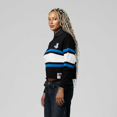 Detroit Lions Mitchell & Ness Women's Cropped Long Sleeve Rugby Polo