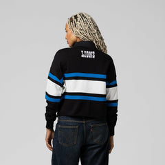 Detroit Lions Mitchell & Ness Women's Cropped Long Sleeve Rugby Polo