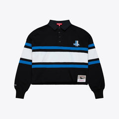 Detroit Lions Mitchell & Ness Women's Cropped Long Sleeve Rugby Polo