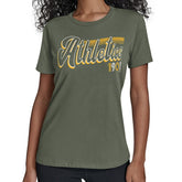 Athletics Starter Women's Groovy Script Team Fitted T-Shirt | MLB New