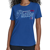 Philadelphia Phillies Starter Women's Groovy Script Team Fitted T-Shirt | MLB Shop