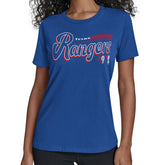 Texas Rangers Starter Women's Groovy Script Team Fitted T-Shirt | MLB US