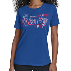 Toronto Blue Jays Starter Women's Groovy Script Team Fitted T-Shirt | MLB Shop