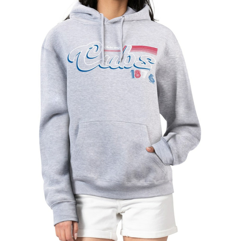 Chicago Cubs Starter Women's Groovy Script Team Fleece Pullover Hoodie | MLB Shop