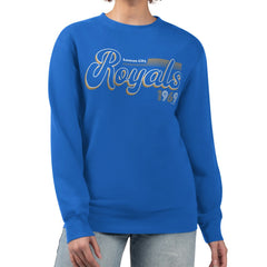 Kansas City Royals Starter Women's Groovy Script Team Fleece Pullover Sweatshirt | MLB New