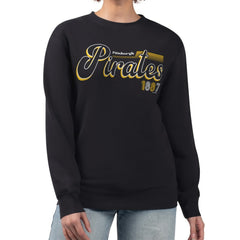 Pittsburgh Pirates Starter Women's Groovy Script Team Fleece Pullover Sweatshirt | MLB Online