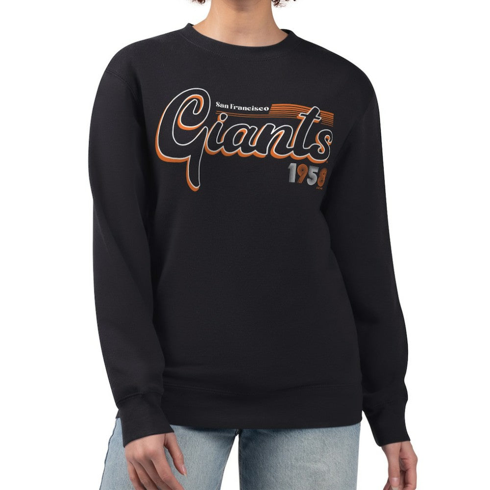 San Francisco Giants Starter Women's Groovy Script Team Fleece Pullover Sweatshirt | MLB Discount