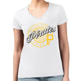Pittsburgh Pirates G-III 4Her by Carl Banks Women's Super-Slim Fit Lightweight Pinstripe Circle V-Neck T-Shirt | MLB For sale