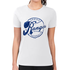 Texas Rangers G-III 4Her by Carl Banks Women's Super-Slim Fit Lightweight Distressed Baseball Team T-Shirt | MLB Sale