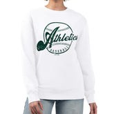 Athletics G-III 4Her by Carl Banks Women's Distressed Baseball Team Fleece Pullover Sweatshirt | MLB Discount