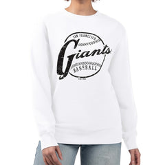 San Francisco Giants G-III 4Her by Carl Banks Women's Distressed Baseball Team Fleece Pullover Sweatshirt | MLB Outlet